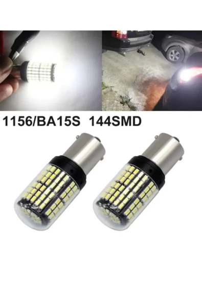 P21w 144 Ledli Ultra Parlak Geri Vites Park Ampül Tek Duy BEYAZ RENK (2 ADET) ürün görseli 1