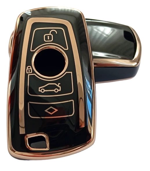 Bmw F Serisi CAS4 Smart Anahtar Kumanda Kılıfı Oto Anahtarlık Siyah Gold ürün görseli 1
