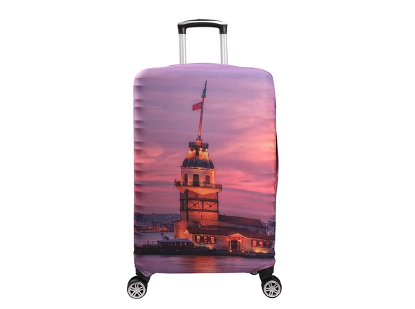 Bagacar Kız Kulesi Büyük Boy Valiz için Valiz Kılıfı ürün görseli 1