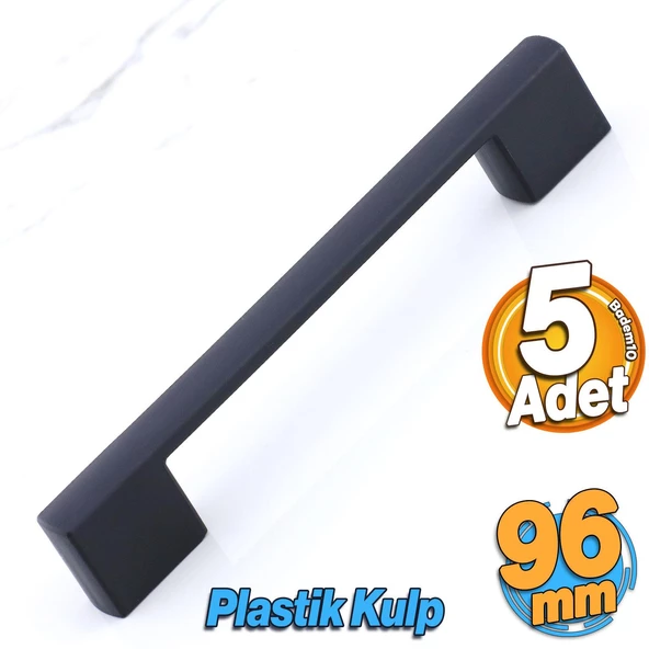 Gölcük 96 mm (SERT PLASTİK) 5 ADET Siyah Mobilya Çekmece Mutfak Dolap Dolabı Kulpu Kulbu Kulpları ürün görseli 1
