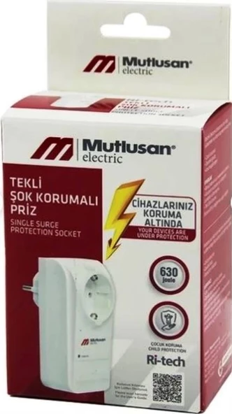 MUTLUSAN TEKLİ ŞOK KORUMALI PRİZ ürün görseli 1