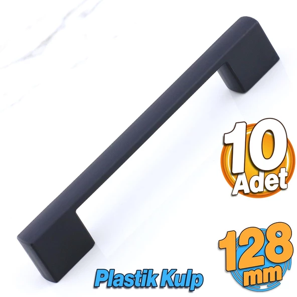 Gölcük 128 mm (SERT PLASTİK) 10 ADET Siyah Mobilya Çekmece Mutfak Dolap Dolabı Kulpu Kulbu Kulpları ürün görseli 1