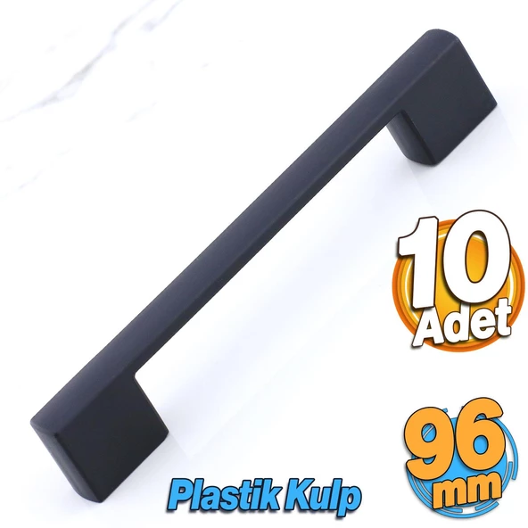 Gölcük 96 mm (SERT PLASTİK) 10 ADET Siyah Mobilya Çekmece Mutfak Dolap Dolabı Kulpu Kulbu Kulpları ürün görseli 1