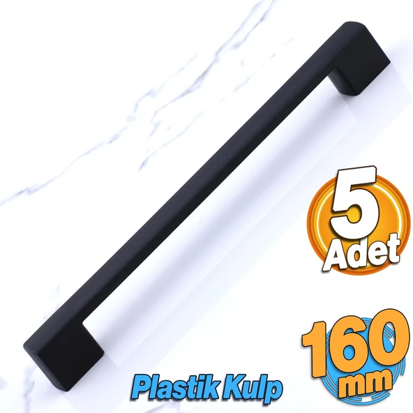 Gölcük 160 mm (SERT PLASTİK) 5 ADET Siyah Mobilya Çekmece Mutfak Dolap Dolabı Kulpu Kulbu Kulpları ürün görseli 1
