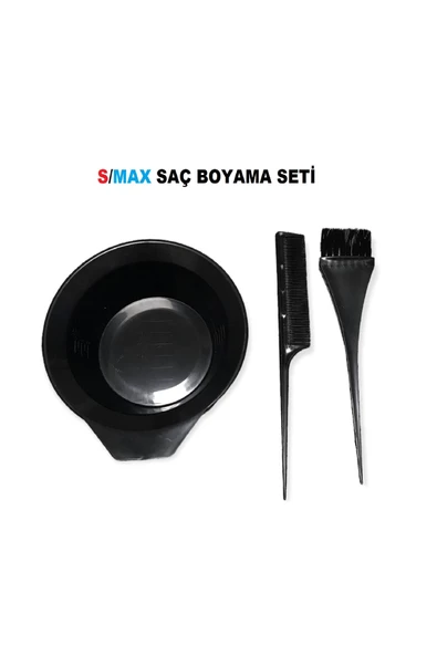 Smax Saç Boyama Seti 3 Parça Siyah -boya Kabı Fırça Tarak ürün görseli 1