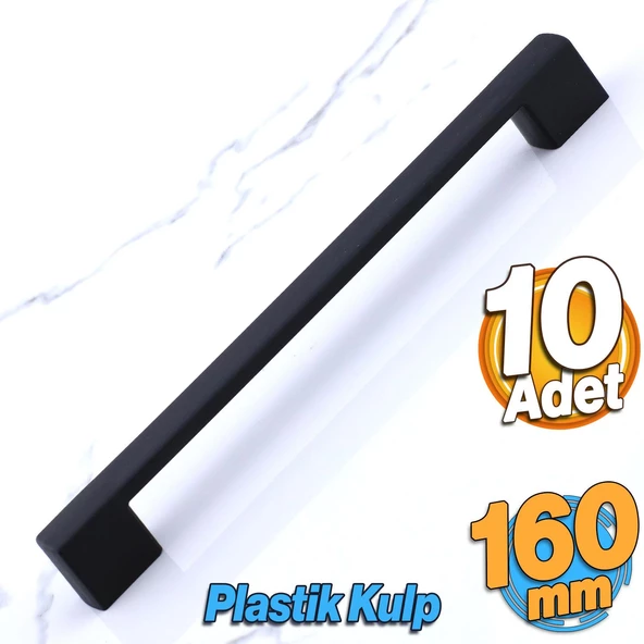 Gölcük 160 mm (SERT PLASTİK) 10 ADET Siyah Mobilya Çekmece Mutfak Dolap Dolabı Kulpu Kulbu Kulpları ürün görseli 1