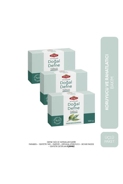 Otacı Doğal Defne Sabunu 100g - Üçlü Paket ürün görseli 1