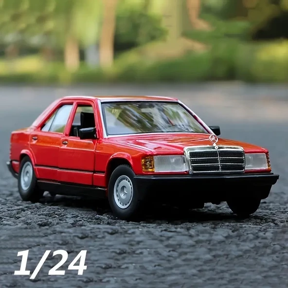 Burago 1/24 Mercedes Benz 190E 2.6 Model Araç Kırmızı 17,7cm x 5,5cm x 7,3cm ürün görseli 1