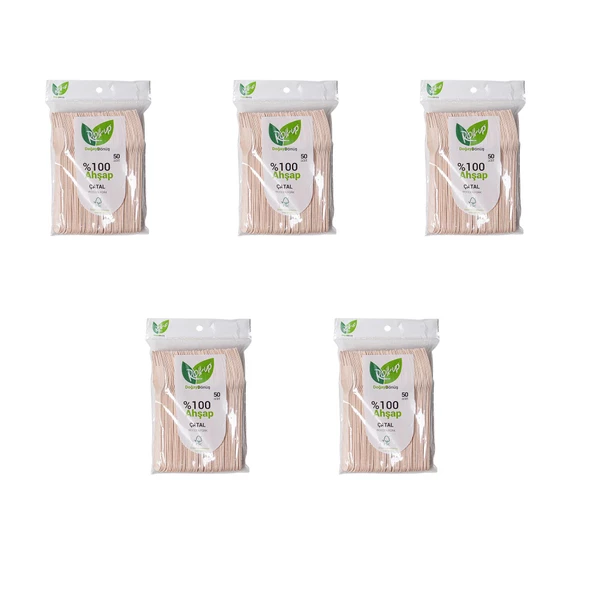 Roll-Up Doğaya Dönüş Ekolojik Doğal Doğa Dostu %100 Ahşap Çatal - 16 Cm. - 50'li 5 Paket ürün görseli 1