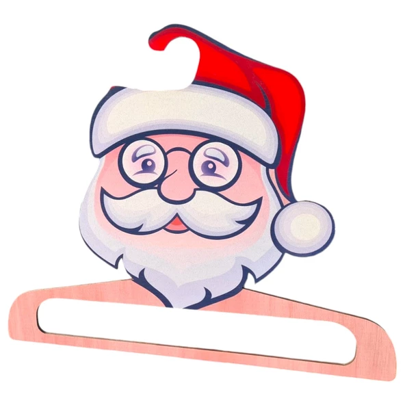 DİJİTAL BASKILI AHŞAP ELBİSE ASKISI NOEL BABALI ürün görseli 1