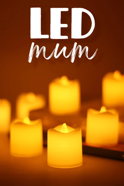 8 Adet Mat Beyaz Mini Led Mum Seti Pilli Dumansız Alevli Ledli Dekoratif Yapay Mum Dekor Işığı ürün görseli 1