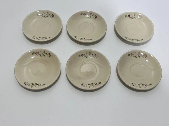 Seramik 6'lı Kahve Fincan Tabağı (Model 2) - Resim 2