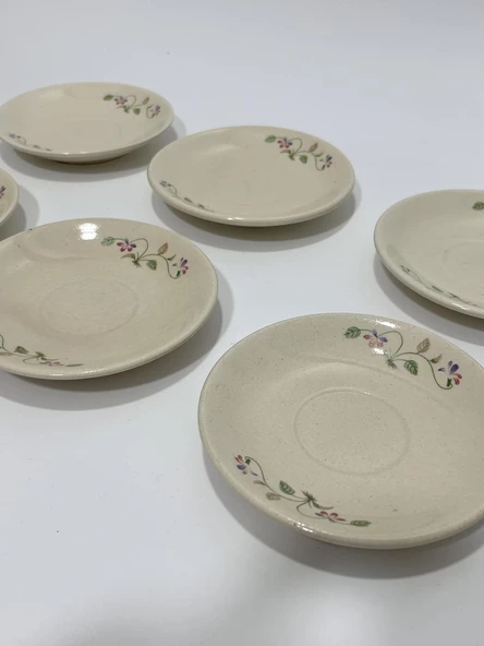 Seramik 6'lı Kahve Fincan Tabağı (Model 2) - Resim 4