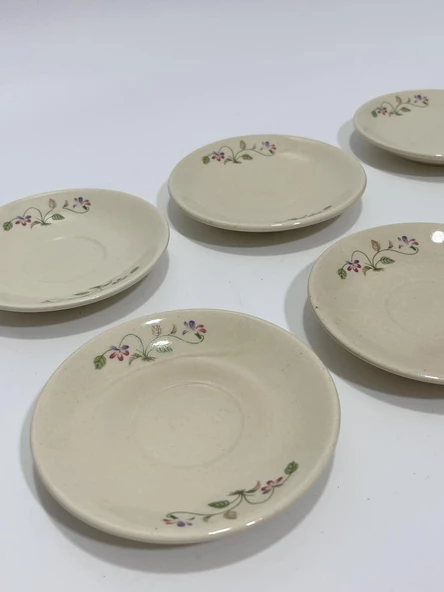 Seramik 6'lı Kahve Fincan Tabağı (Model 2) - Resim 3