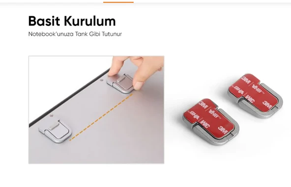 srfn ticaret Katlanabilir Universal Notebook Standı Gümüş - Resim 2