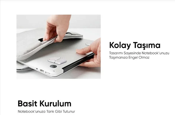 srfn ticaret Katlanabilir Universal Notebook Standı Gümüş - Resim 5