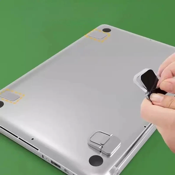 srfn ticaret Katlanabilir Universal Notebook Standı Gümüş - Resim 4