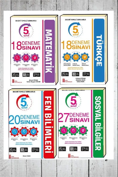 Ata 5.Sınıf Türkçe-Matematik-Fen Bilimleri-Sosyal Bilgiler Deneme Seti ürün görseli 1