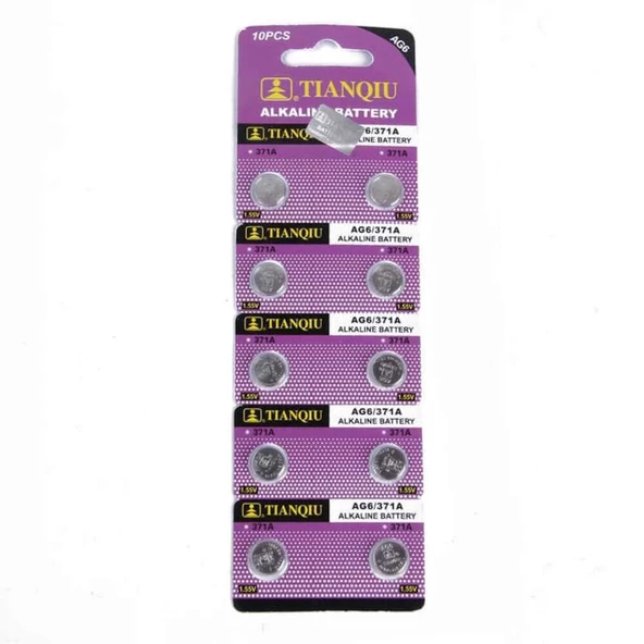 TıanQıu Ag6 Lr920/371 Alkalin 10'lu Düğme Pil ürün görseli 1