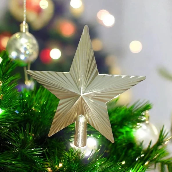 VIP DELUXE GOLD YILBAŞI ÇAM AĞACI TEPE YILDIZI GOLD NOEL AĞACI TEPE YILDIZI GOLD ALTIN 20 CM YILDIZ ürün görseli 1