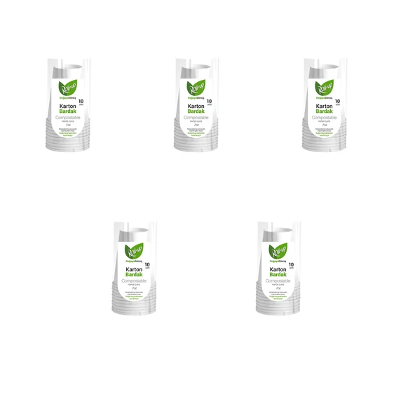 Roll-Up Doğaya Dönüş Ekolojik Doğal Kağıt Karton Bardak - 7Oz - 10'lu 5 Paket ürün görseli 1