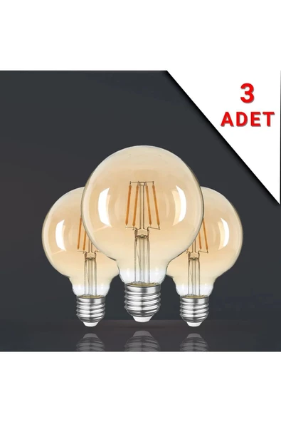 Rustik Led Ampül E27 Duy G95 Glop Model 3 Adet 4 Watt safsaf3adet, one size ürün görseli 1