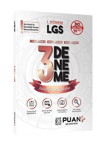 8. Sınıf LGS 1. Dönem 3 Deneme Puan Yayınları ürün görseli 1