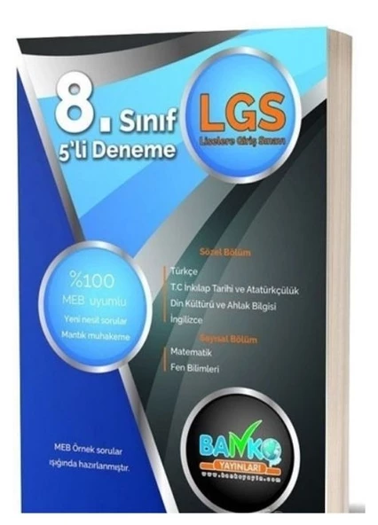 8. Sınıf LGS 5 li Deneme Banko Plus Yayınları ürün görseli 1