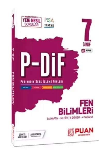 7. Sınıf Fen Bilimleri PDİF Konu Anlatım Föyleri Puan Yayınları ürün görseli 1