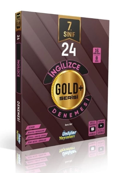 7. Sınıf İngilizce Gold Serisi 24 Deneme Ünlüler Karması ürün görseli 1