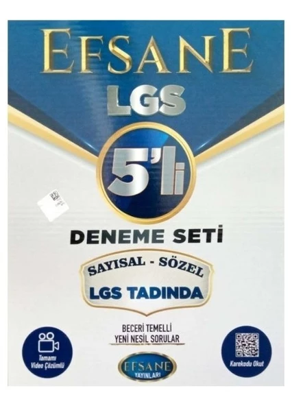 8. Sınıf LGS Sayısal Sözel Tamamı Video Çözümlü 5 Deneme Efsane Yayınları ürün görseli 1