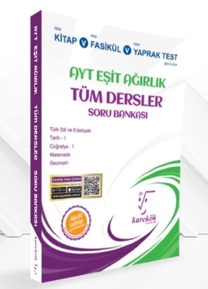 AYT Eşit Ağırlık Tüm Dersler Soru Bankası Karekök Yayınları ürün görseli 1