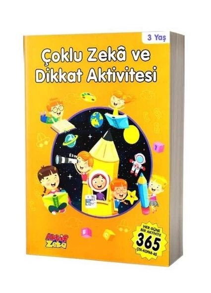 3 Yaş Çoklu Zeka ve Dikkat Aktivitesi - Turuncu Kitap Aktif Zeka Yayınları ürün görseli 1