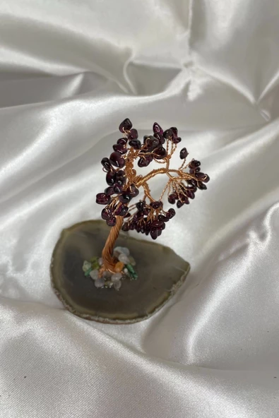 Doğaltaş Kırmızı Akik Taşı Doğal Taş Bakır Hayat Ağacı Stres Meditasyon Taşı Kırmızı Akik ürün görseli 1