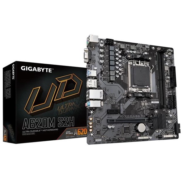 GIGABYTE A620M-S2H DDR5 HDMI DP PCIe 16X v4.0 AM5 mATX ürün görseli 1