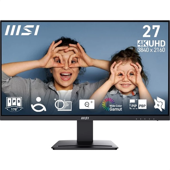 MSI 27" FLAT IPS PRO MP273U 4MS 60HZ HDMI-DP KURUMSAL MONİTÖR 3840X2160 ürün görseli 1