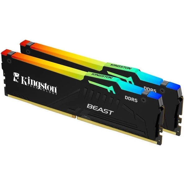 KINGSTON 64GB (2X 32GB) DDR5 5600MHZ CL36 RGB DUAL KIT PC RAM BEAST EXPO KF556C36BBEAK2-64TR ürün görseli 1