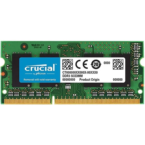 CRUCIAL 8GB DDR3 1600MHZ NOTEBOOK RAM VALUE CT102464BF160B 1.35V ürün görseli 1