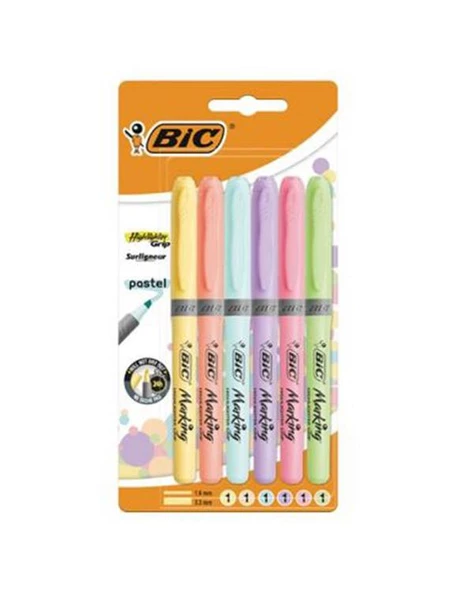 Bic Marking Fosforlu Kalem Pastel 6lı ürün görseli 1