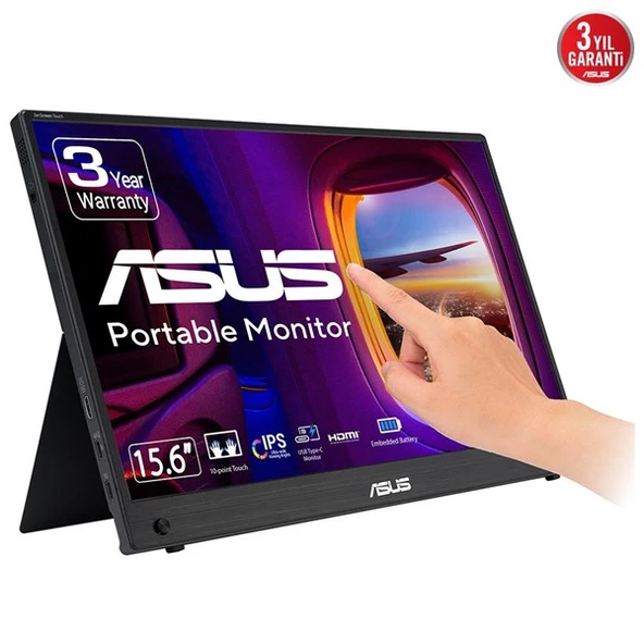 ASUS 16" DOKUNMATIK ZENSCREEN MB16AMTR 5MS 60HZ mHDMI-USBC BATARYALI TAŞINABİLİR MONİTÖR ürün görseli 1