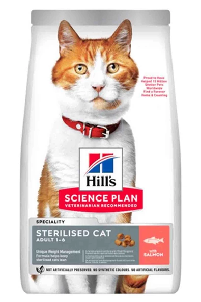 Hills Somonlu Kısırlaştırılmış Yetişkin Kedi Maması 8kg+2kg ürün görseli 1