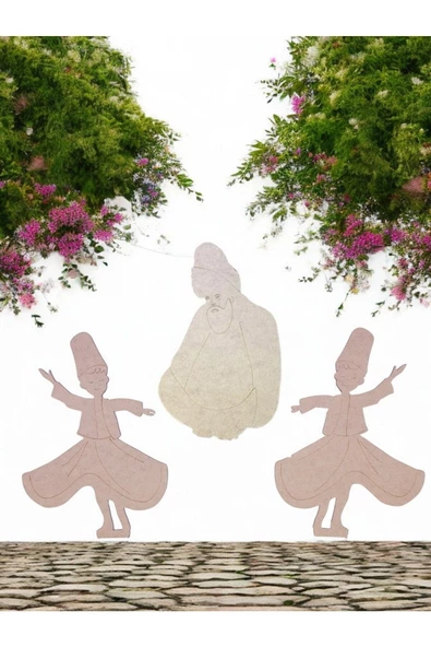 sharp&art  Türk Kahramanları Mevlana Ve Semazenler Büyük Boy Ahşap Hobi Boyama Seti,4 Farklı Model Mağazamızda ürün görseli 1