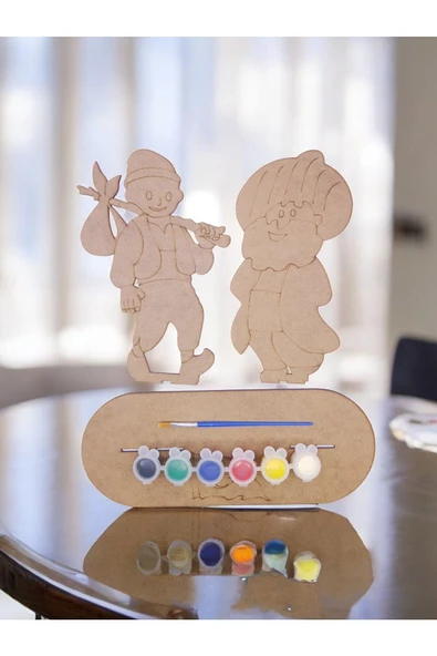 sharp&art  Türk Kahramanlar Nasreddin Hoca Ve Keloğlan Büyük Boy Ahşap Hobi Boyama Seti,4 Farklı Model Ile ürün görseli 1