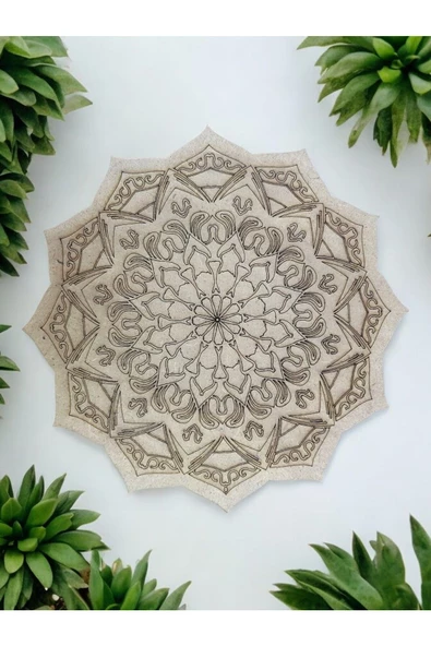 sharp&art  12 Farklı Model 20 Cm Ahşap Mandala,okul Aktivite,sanatsal Eğitim Hobi Seti (6LI BOYA VE FIRÇA SETİ) ürün görseli 1