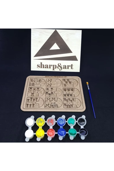 sharpart  sharp&art Ahşap Toplama ve Çıkarma Boyayarak Öğrenme Aktivite Etkinlik Sanat Seti ürün görseli 1