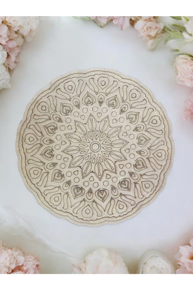 sharp&art  12 Farklı Model 20 Cm Ahşap Mandala,okul Aktivite,sanatsal Eğitim Hobi Seti (6LI BOYA VE FIRÇA SETİ) ürün görseli 1