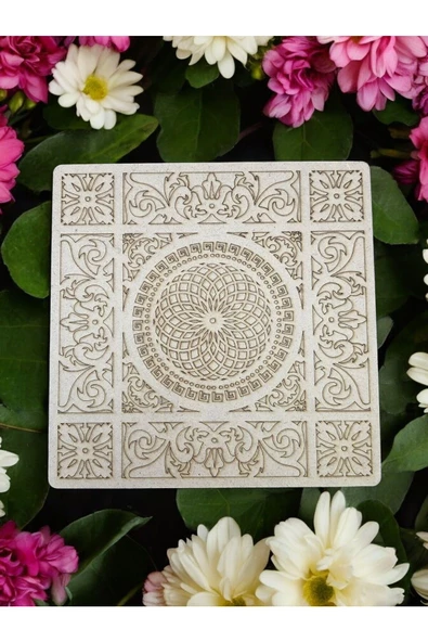 sharp&art  12 Farklı Model 20 Cm Ahşap Mandala,okul Aktivite,sanatsal Eğitim Hobi Seti (6LI BOYA VE FIRÇA SETİ) ürün görseli 1