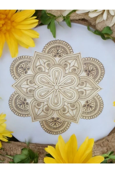 sharp&art  12 Farklı Model 20 Cm Ahşap Mandala,okul Aktivite,sanatsal Eğitim Hobi Seti (6LI BOYA VE FIRÇA SETİ) ürün görseli 1