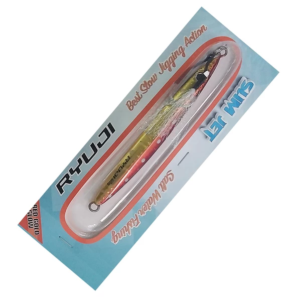 Ryuji Slim Jet 8cm 20gr Metal Jig Yem  Red Gold Glow ürün görseli 1