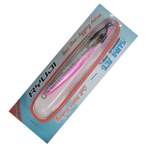 Ryuji Slim Jet 9cm 30gr Metal Jig Yem  Pink Dot Glow ürün görseli 1